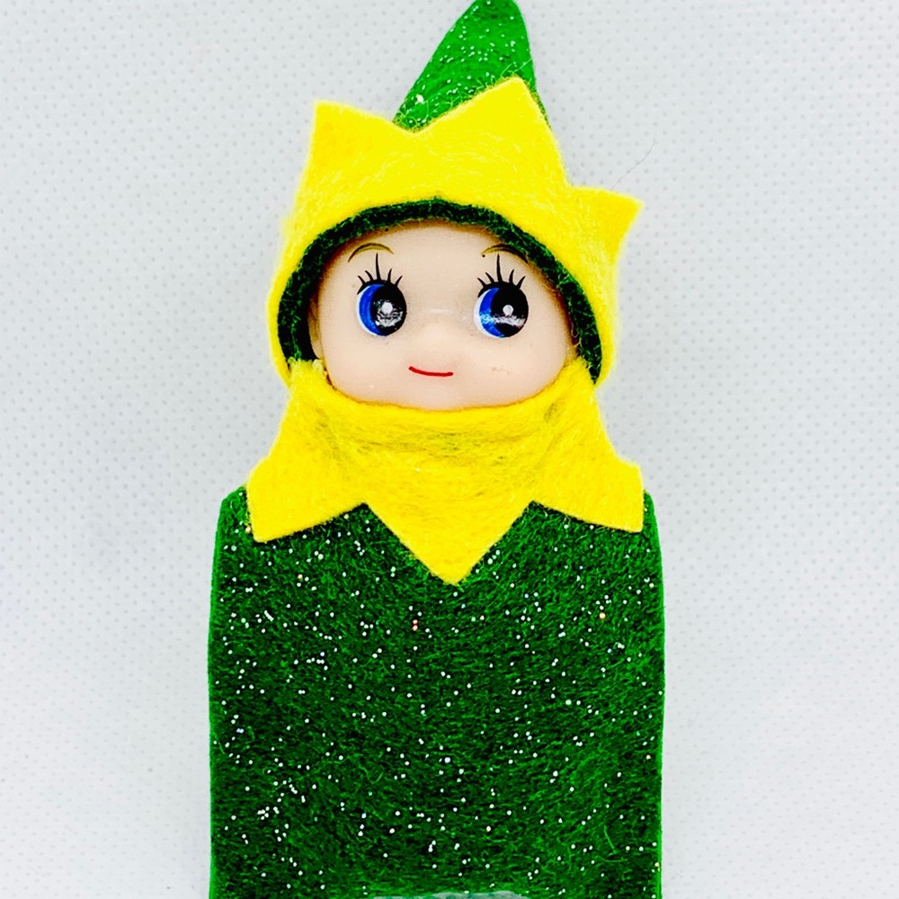 Green & Yellow Baby Elf Doll Christmas Elf